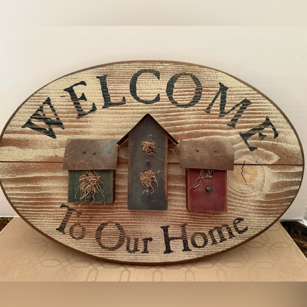 Welcome To Our Home Rustic Wooden Wall Decor - Brown